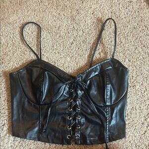 Rue21 Black Faux Leather Bustier